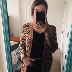 cheetah print cardigan